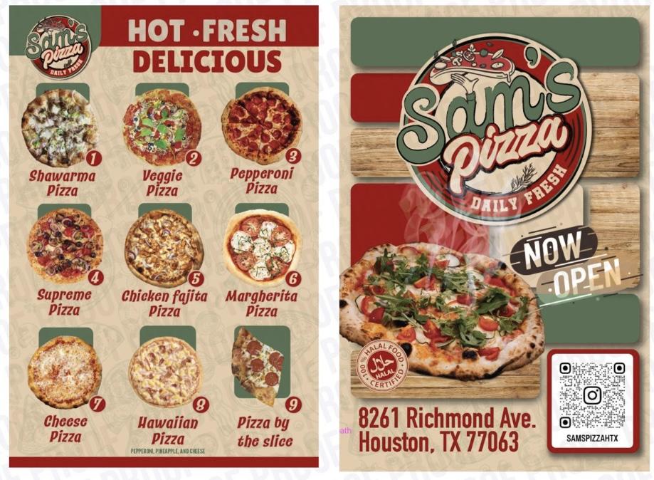 Sam's Pizza Menu image 2